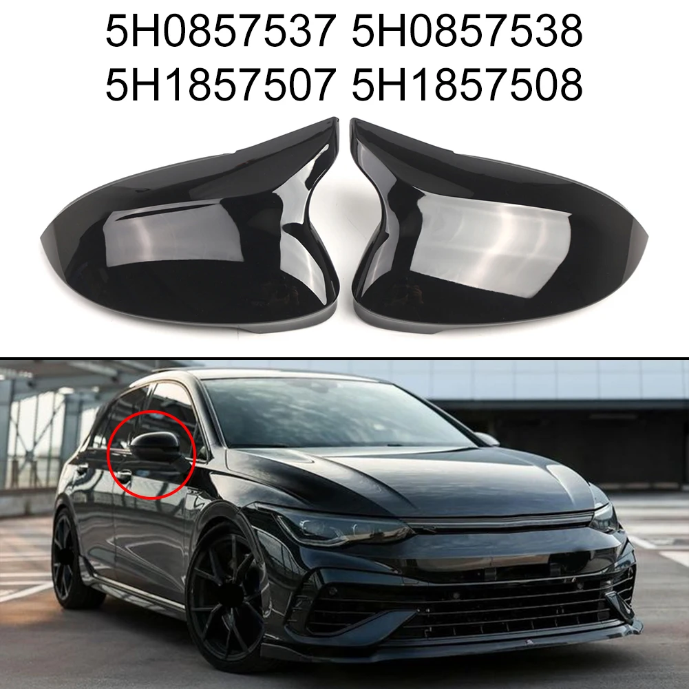 

1 пара глянцевых черных накладок на корпуса зеркал заднего вида для Golf 8 2020-2024, артикулы 5H0857537, 5H0857538