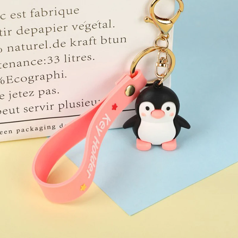 1PC Kawaii Key Chain Penguin Anime Keychain Female Cute Doll Car Key Ring Bag Pendant Phone Charm Couple Gift For Women