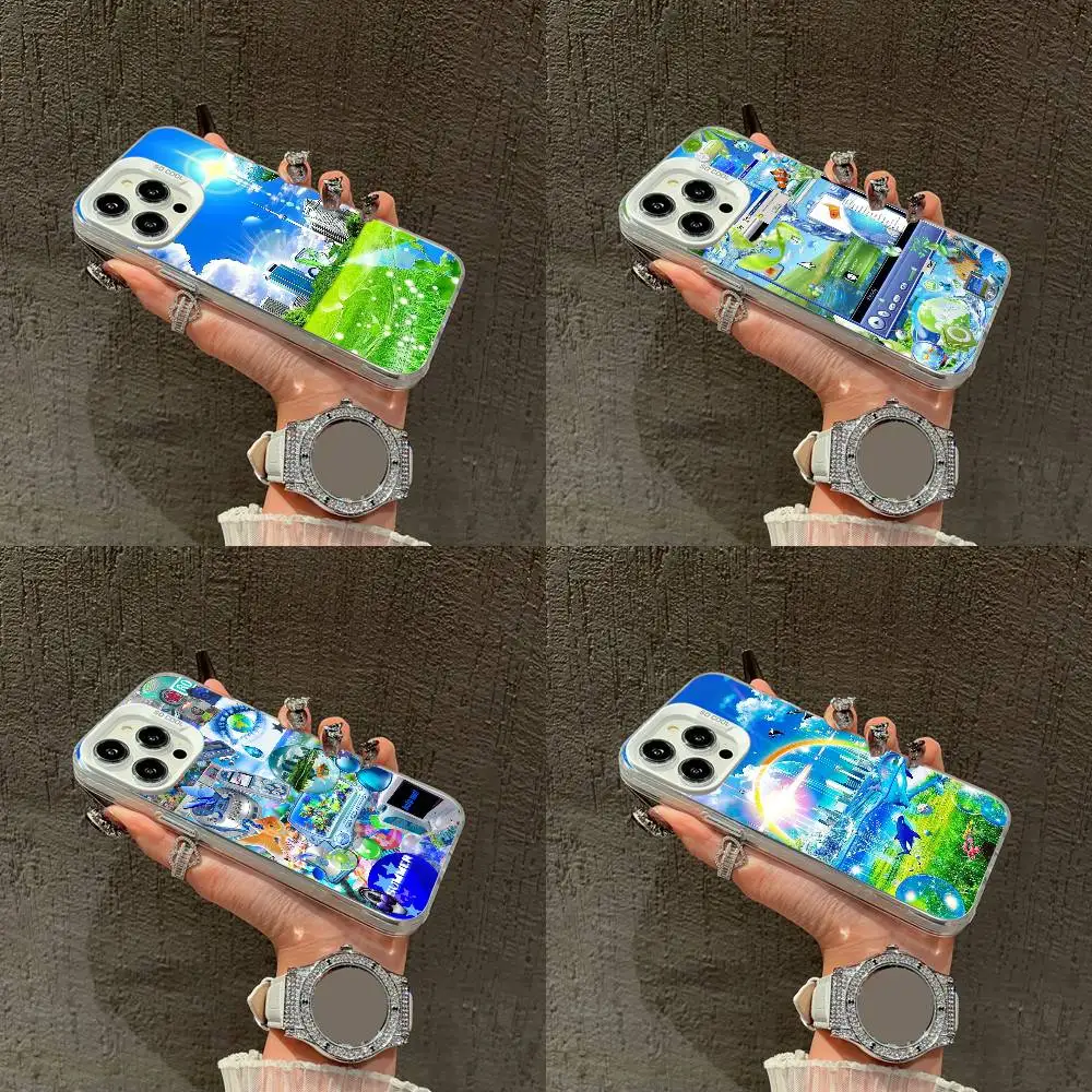 

F-Frutiger Aero Computer Aesthetics Phone Case For iPhone 16,15,14,13,12,11,Mini,Pro,E,XS,SE4,MAX White IMD Box