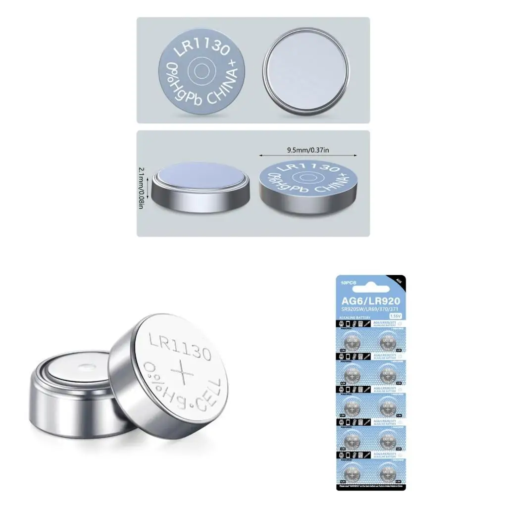  Long Lasting AG6 Button Cell Battery LR920 Watches Toy Remote 1.55V Button Cell
