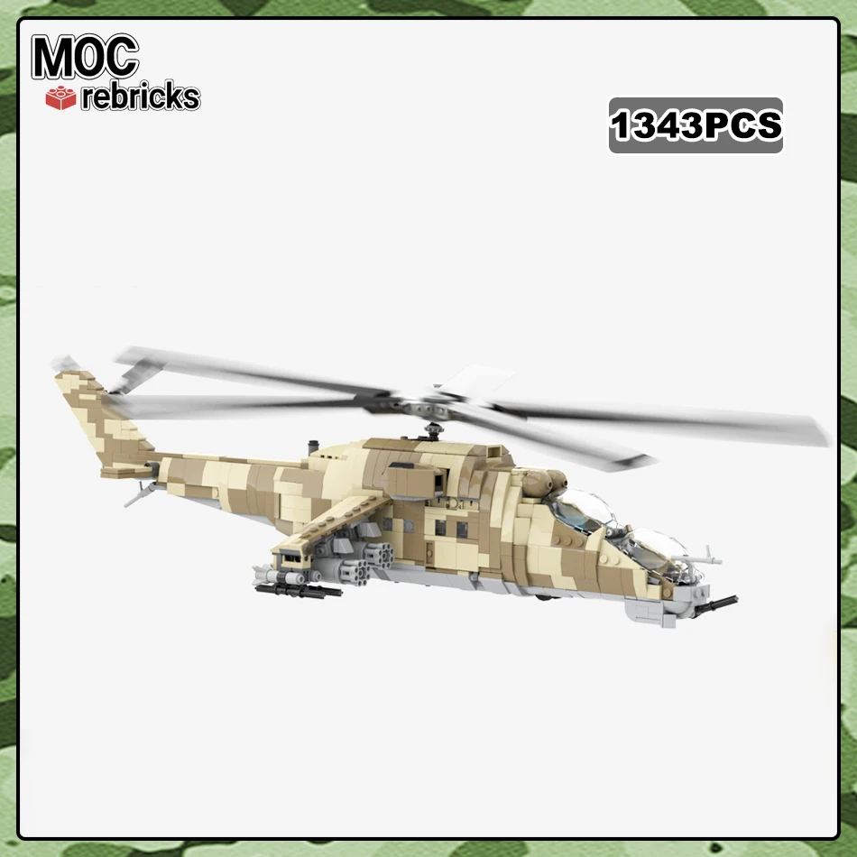 

MOC-165589 Soviet Afghanistan War Military Weapons Mil Mi Fighter Aircraft Building Block Assemble Aircraft Model Brick Toy Gif