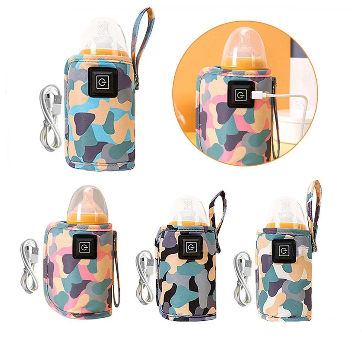 

Bottle Heater Safe Heating Baby Nursing Milk Warmers Multipurpose Camouflage Cover