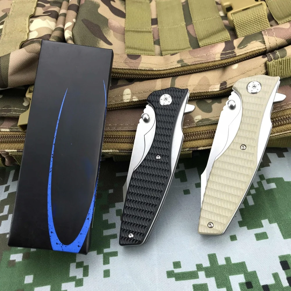 

0393 Bearing pocket folding knife G10 Handle Camping EDC Tool knife Tactical knife Hunting knife Outdoor hiking survival knife