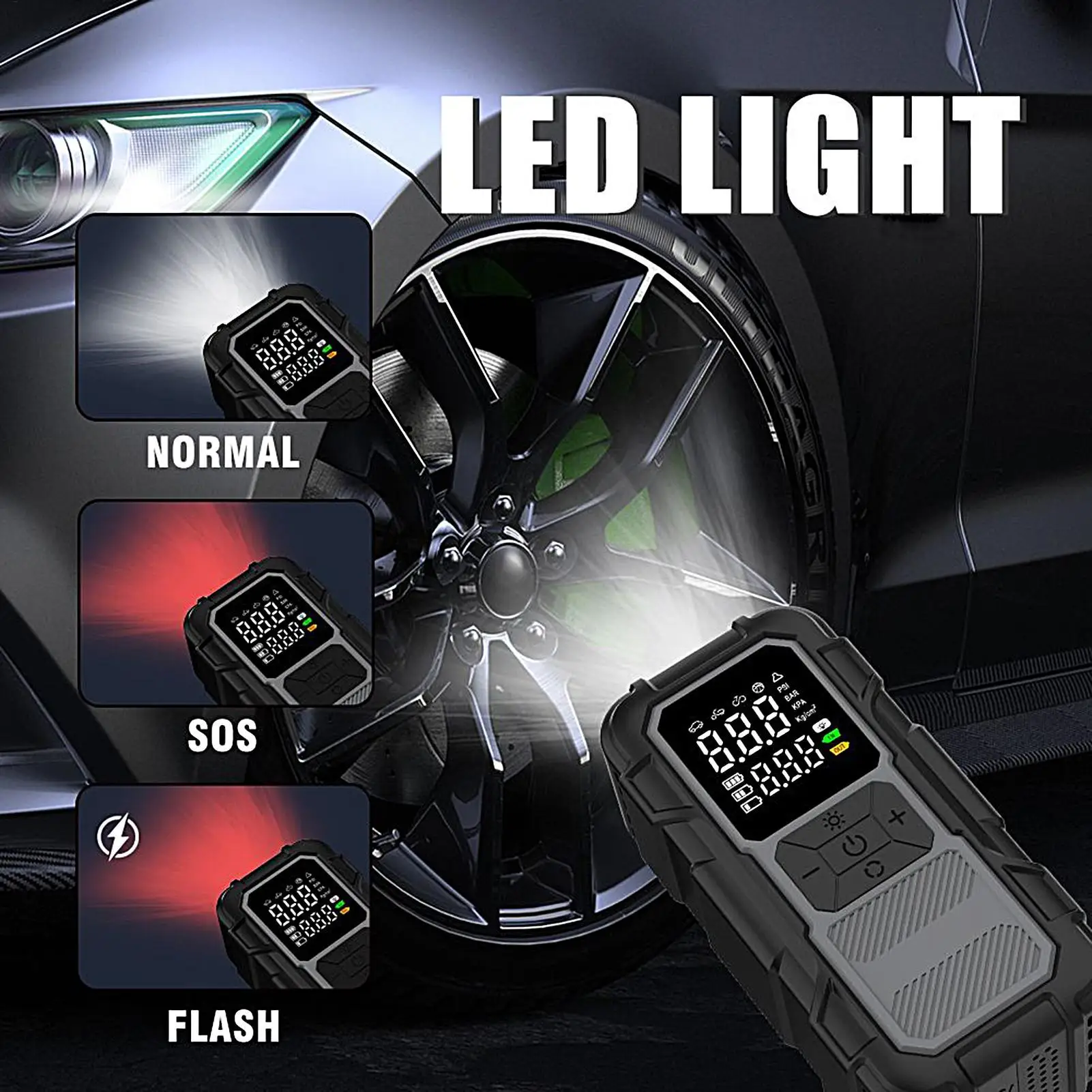 

Автомобильный стартер 12 В 4000 А Power Bank Dead Car Battery Jump Starter для накачивания шин, длительных поездок, городской дорожный стартер