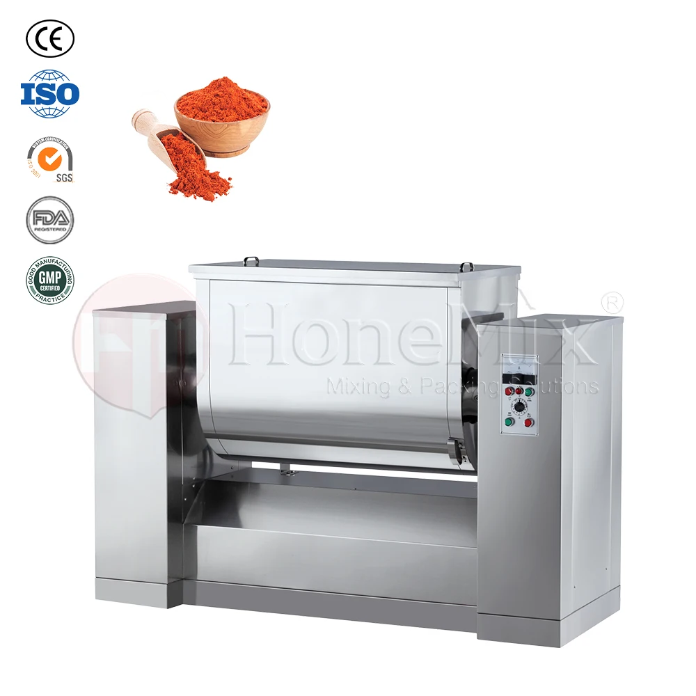 HoneMix Stainless Steel Powdered Cosmetic Food Mixing Machine  Horizontal Mixer for Producing Flour Loose Powder