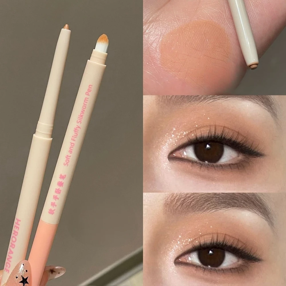 Mat Oranje Bruin Liggende Zijderups Oogschaduw Potlood Champagne Glitter Lagere Eyeliner Pen Verhelderende Crème Highligher Oogmake-up
