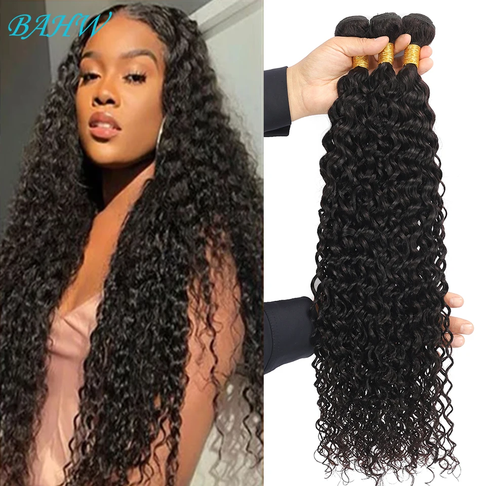 BAHW 12A Malaysia Water Wave Bundles Human Hair Weave 1/3/4PCS Water Curly Hair Cheap Price Virgin Hair Bundles Extensions