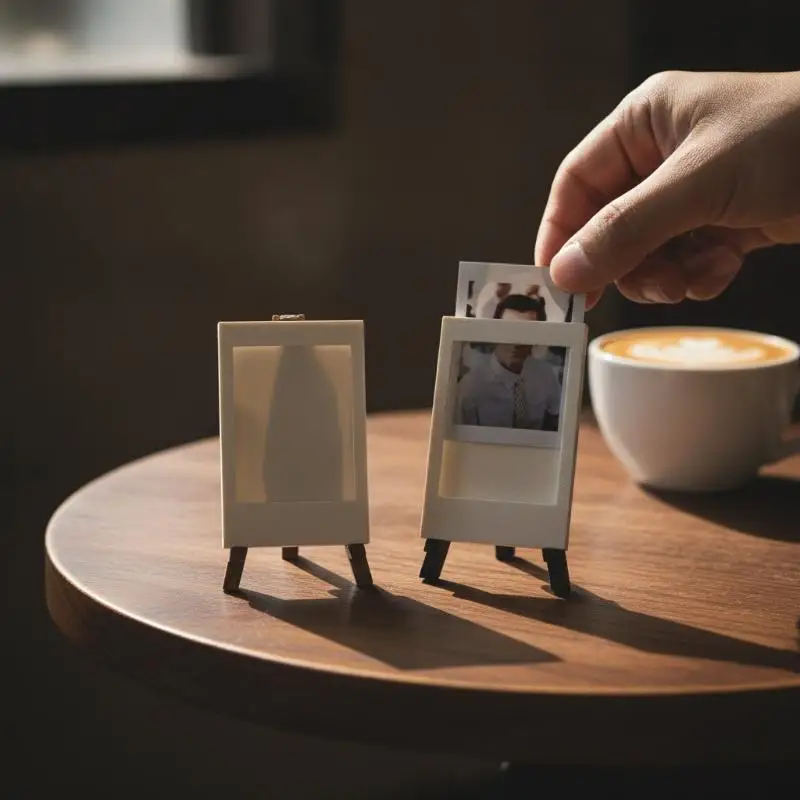 Creative Plastic 3D Printed Mini Photo Frame Minimalist Decorative Photo Display Holders Postcard Display Rack Gift