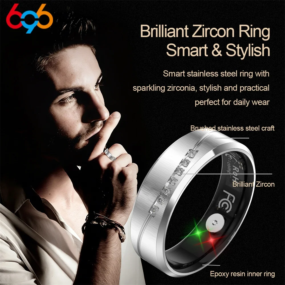 Smart Ring Magnetic Charging Temperature Heart Rate Sleep Monitor Remote Shutter Waterproof Motion Control Game Rings Men Lady