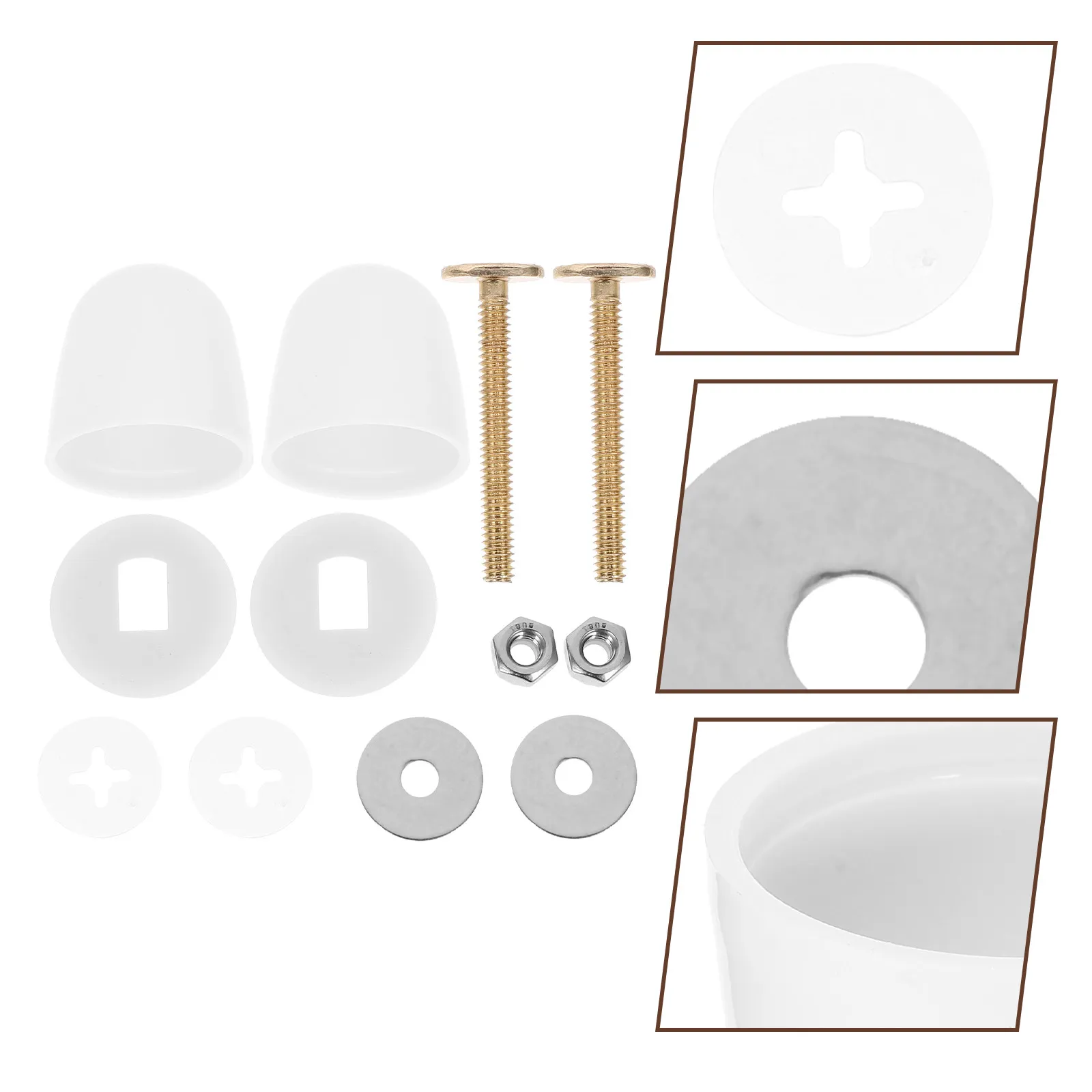 

Набор для замены туалетных винтов с декоративными заглушками, нержавеющий, для надежной установки на все стандартные унитазы