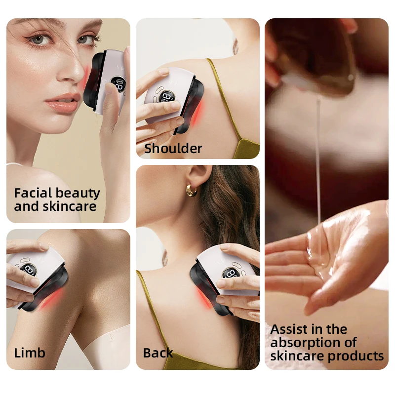 เครื่องมือนวด Gua Sha แสงสีแดงสําหรับการดูแลผิว ของขวัญเทศกาลในอุดมคติและการสหายการเดินทางสําหรับการเดินทางเพื่อธุรกิจ