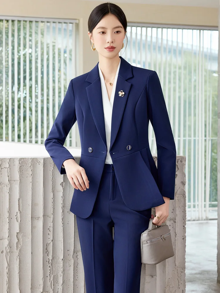 

Модный женский деловой костюм для весны и осени, профессиональная униформа для ювелирных магазинов и салонов красоты, элегантная одежда для работы и повседневной носки