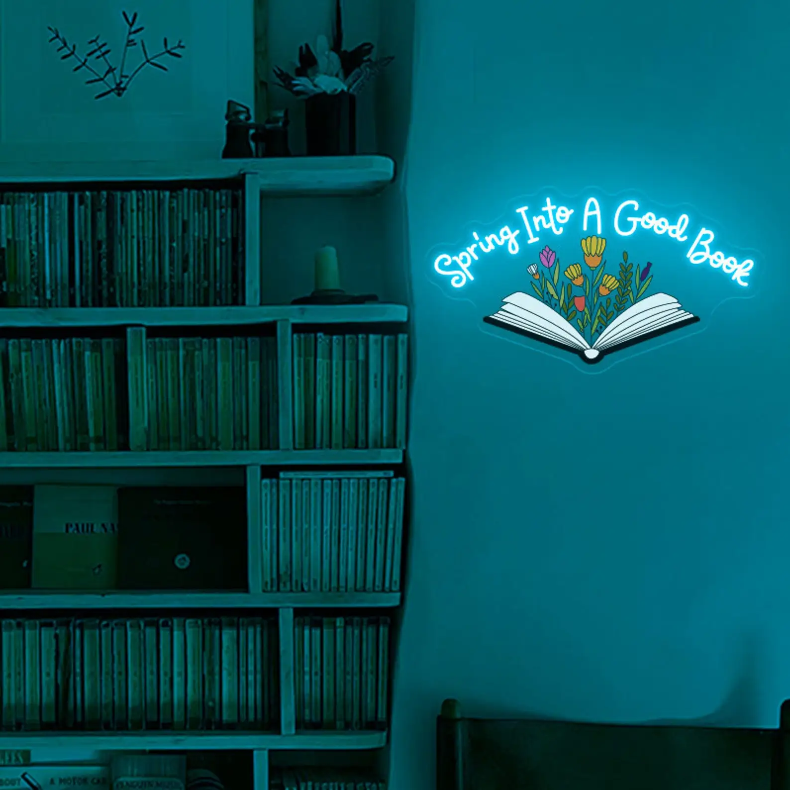 Good Book Neon Sign Wall Art Decor Bookworm Gift Business Shop Book Store Sign Wall Hanging Reading Room Decor Library Classroom