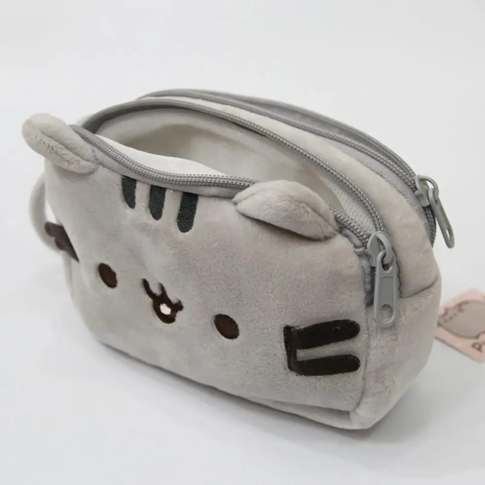 Image of 2026 Plüsch-Federmäppchen: Niedliche Katzen-Kosmetiktasche, große Kapazität, tragbare Plüsch-Tier-Schreibwaren-Aufbewahrungstasche mit Reißverschluss, Stiftetui