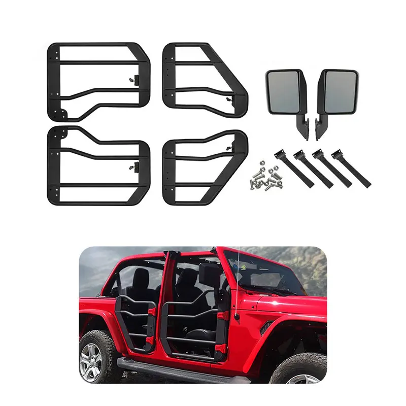 For Off-Road 4x4 Accessories 4 Doors Steel Half Door With Rear View Mirror For Jeep Wrangler JL 18-24