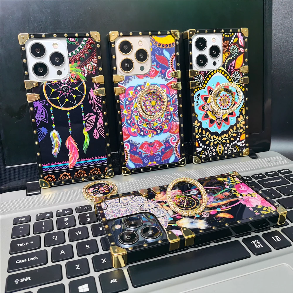 

Fashion Cover Feather Dream Catcher Flower Pattern Case For Samsung Galaxy S25 Ultra Edge S24 Ultra S22 S23 FE S20 S21 Note 20