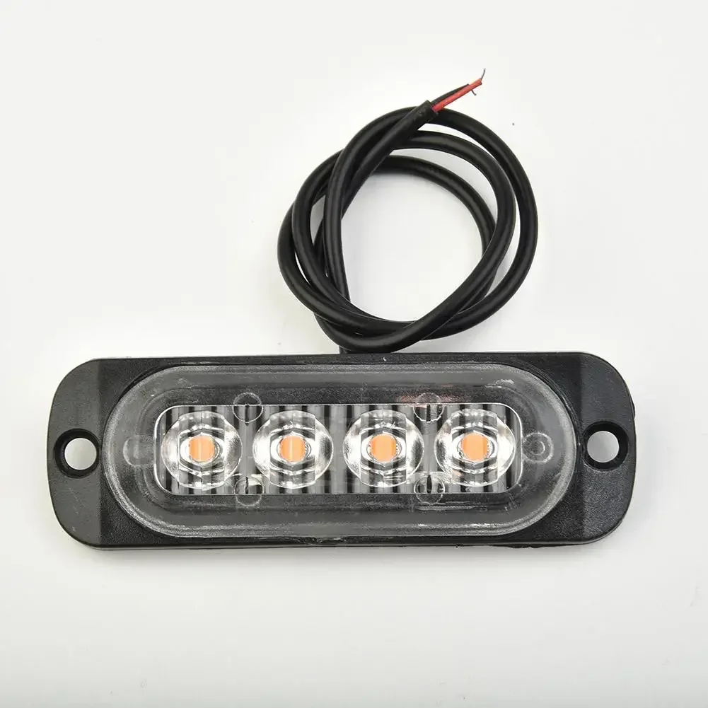 DC12 ~ 24V 12W 4-LED Camion/Furgone/Bar Off Road Auto Sicurezza Urgente Nebbia Lampada a luce gialla Lampada di segnalazione Parti di accessori auto