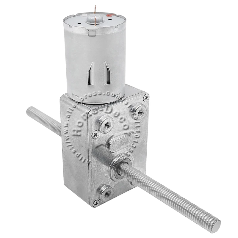 1PCS DC6V 12V 24V JGY370 Screw Dual Shaft Turbo Worm Speed Reduction Gear Motor with Full Metal Gearbox Self-Lock M6x50mm