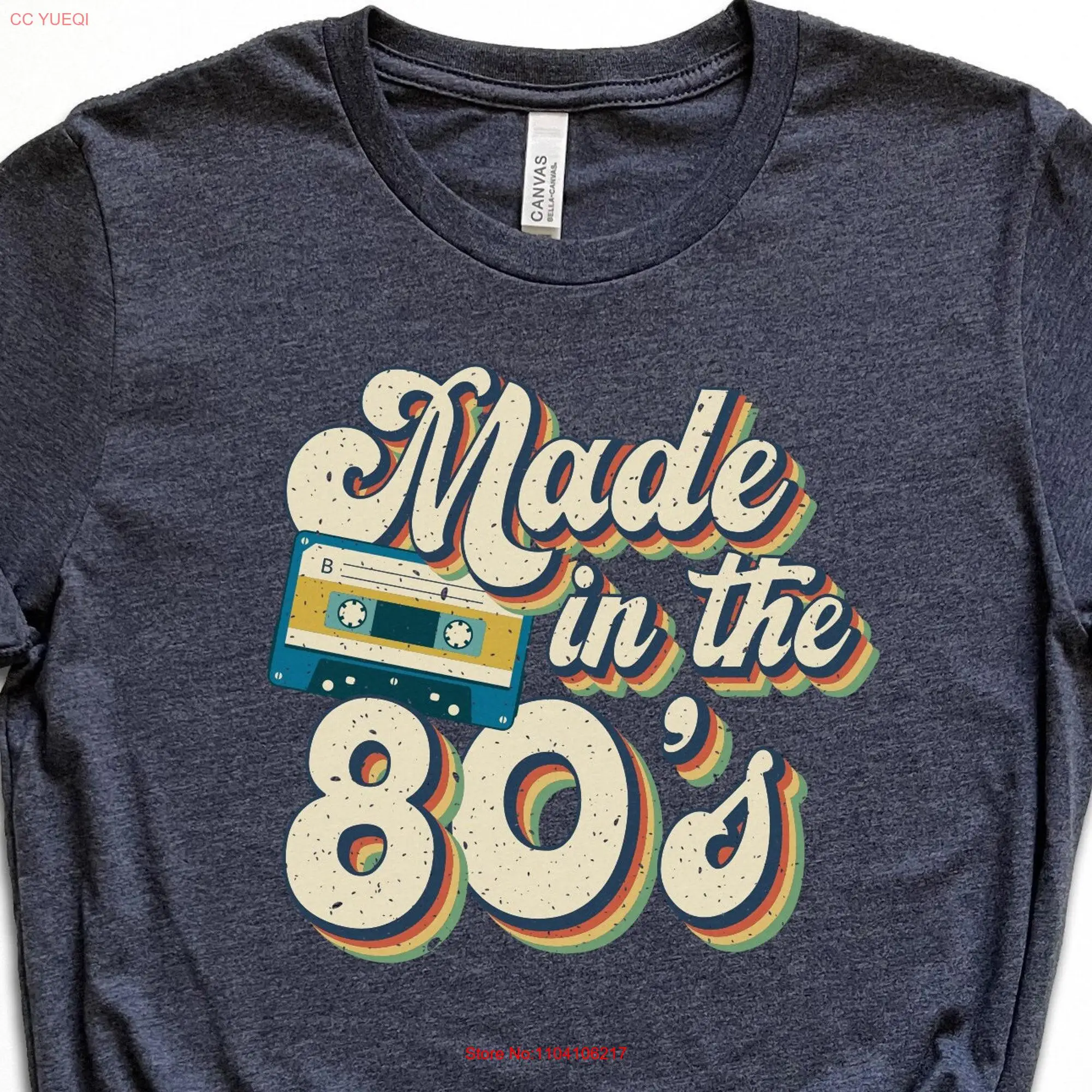 Made in The 80s T Shirt Vintage 1980s 1980 Birthday Party Retro Cute Vibe Born Mixtape long or short sleeves