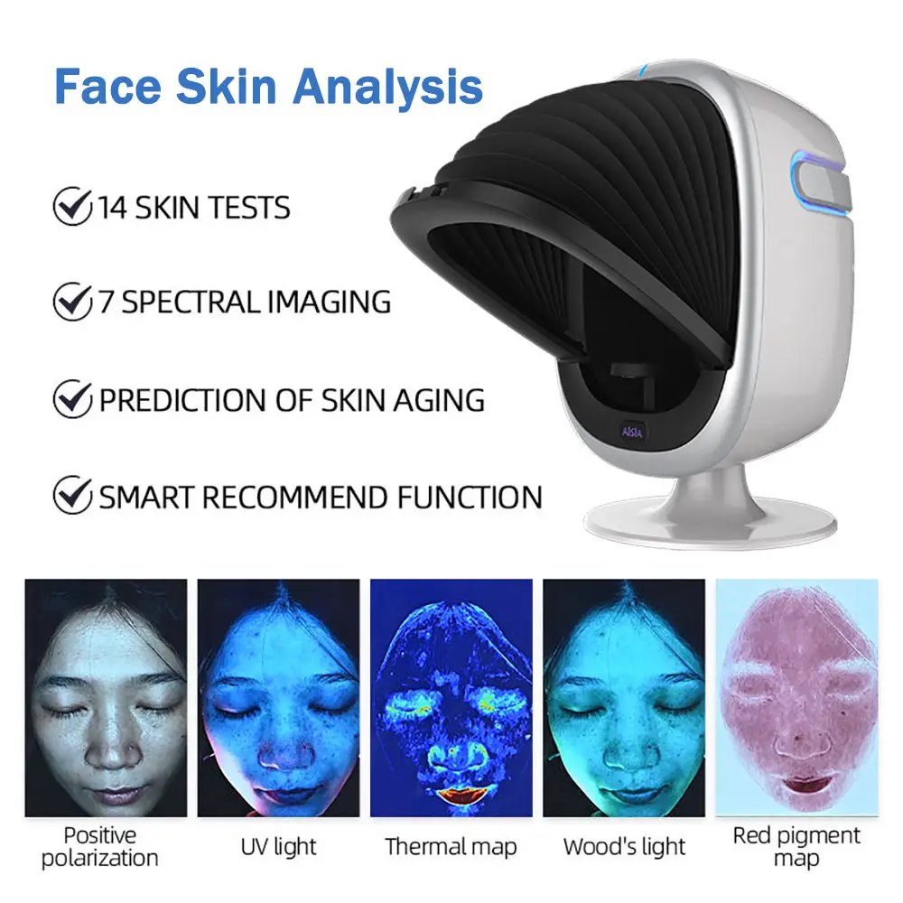 A máquina analisadora de pele facial identifica com precisão dos pontos de inflamação Scanner Profissional 3D Testador de análise de beleza facial