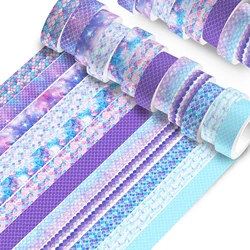 12 Rolls Birthday Party Gift for Girl Mermaid Scale Design Washi Tape Set Masking Tapes Friend Scrapbooking DIY Stationary Set