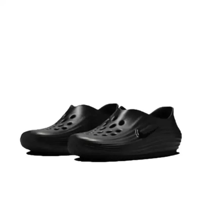 

Nike ReactX Rejuven8 Мужские и женские тапочки черного цвета, простая повседневная пляжная обувь, обувь в форме пещеры на среднем каблуке, сандалии HV5060-001
