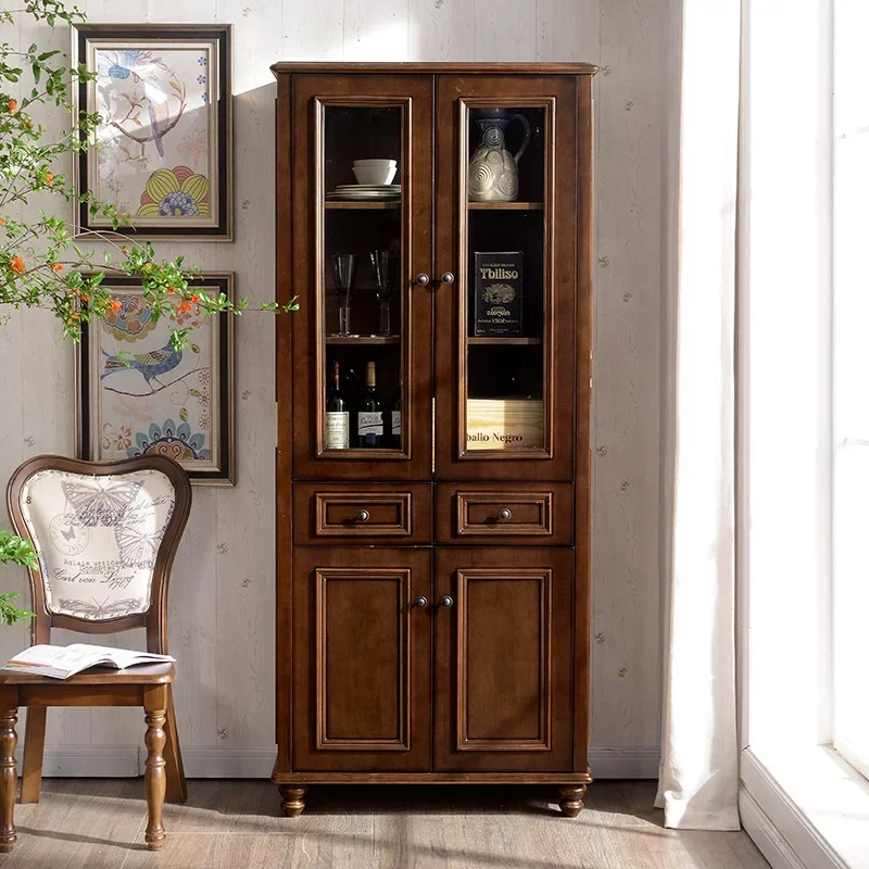 

1Combined Bookcase Display Wine Cabinet Glass Door Bookcase Drawer Bookshelf Storage Grid Cabinet Floor