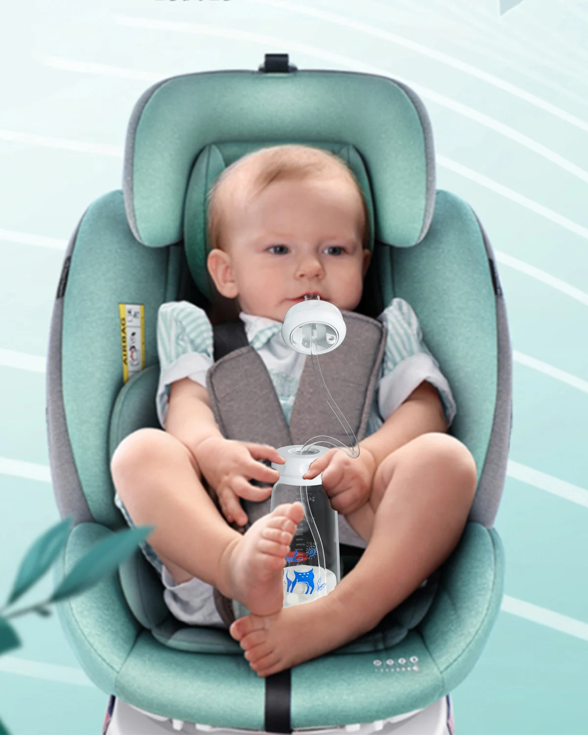BornBL 6 Month+ 8oz 240ml Hands Free PP Baby Feeding Bottle with Tube Anti-Colic Nursing System, Bpa Free