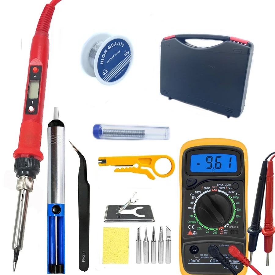 

Digital Electric Soldering Iron Kit Set, Adjustable Temperature, LCD Display, Soldering Soldering Tips Tool, 60W, 80W, 110V, 220