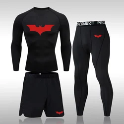 Ropa Deportiva de secado rápido para hombre, Rashgard camisa deportiva, pantalones de compresión para gimnasio, correr, Leggings de Fitness, traje ajustado