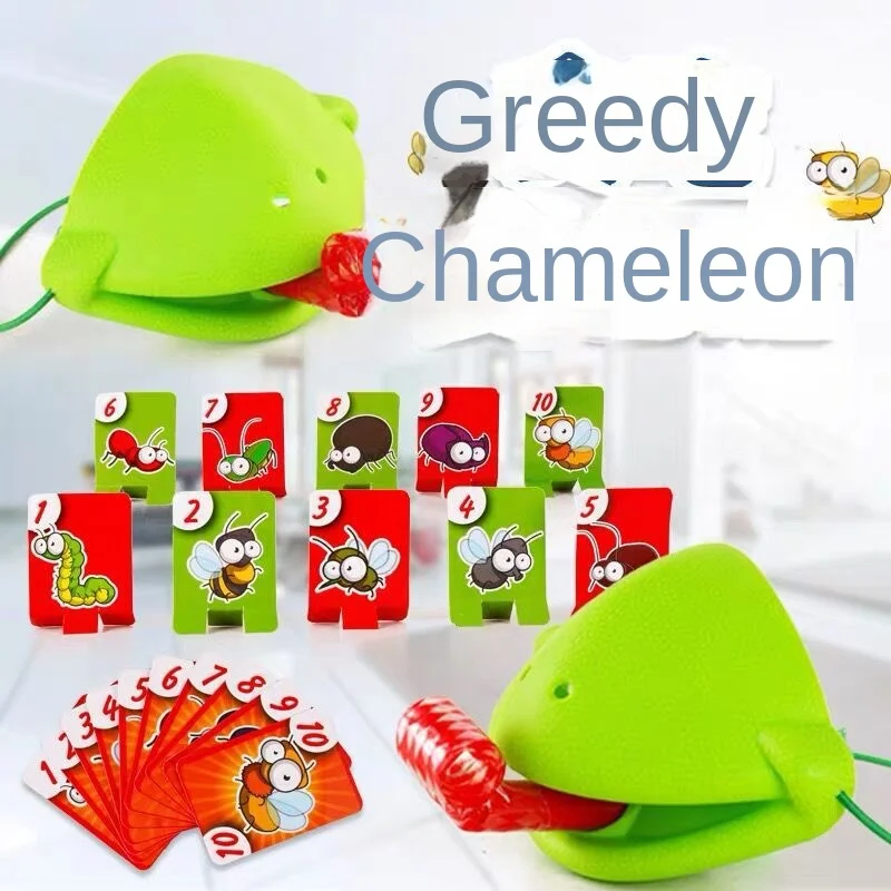 Grenouille collant la langue TikTok même jouet drôle, masque de lézards, jeu de cartes à deux joueurs, jouets interactifs de bureau, jeux de fête