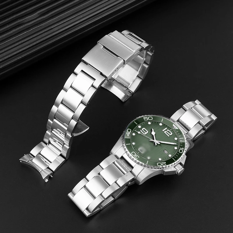 21mm Watch Band For LONGINES Stainless Steel Bracelet Original Longines Strap Concas 41mm Dial L3.742 L3.781 Men Metal Bracelet