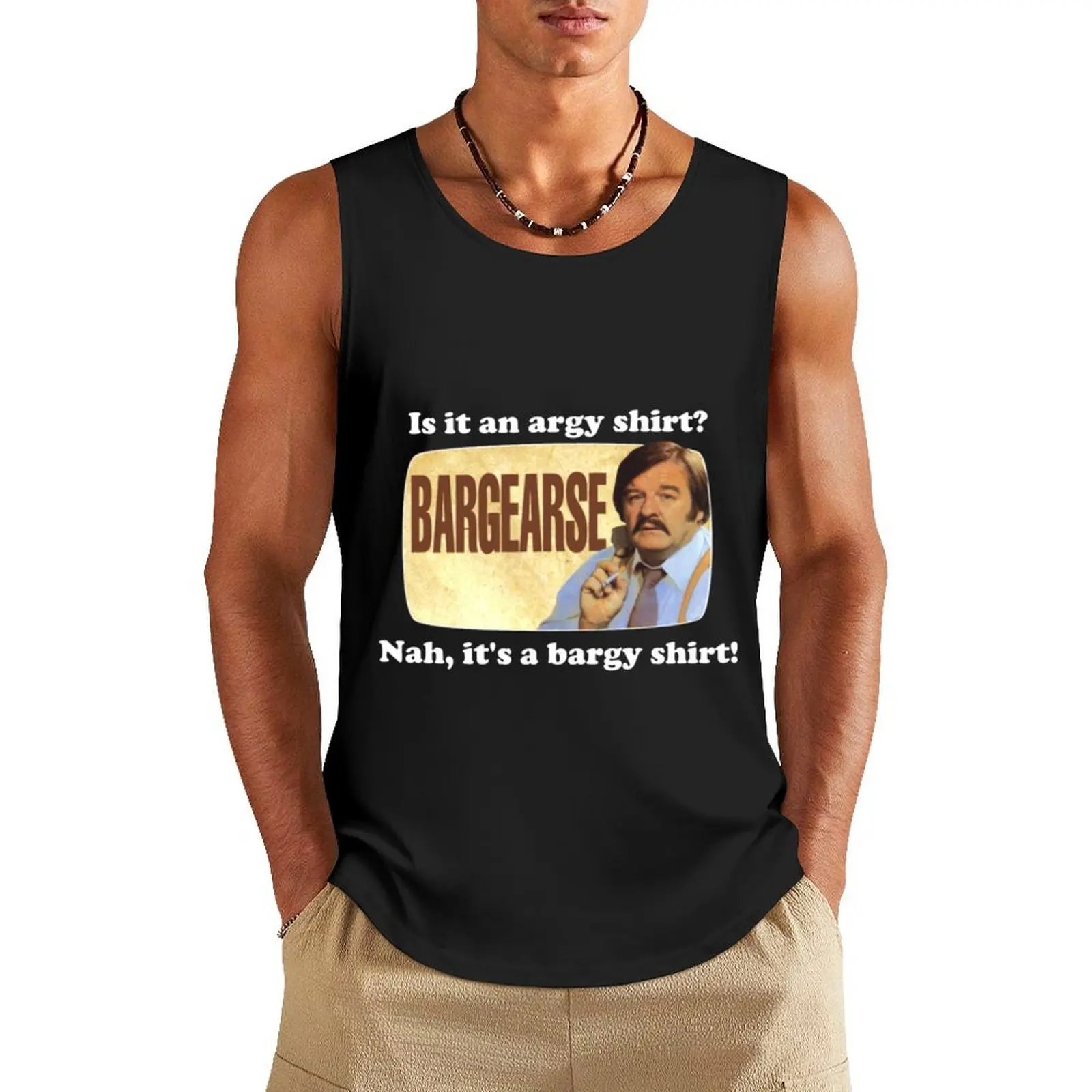 

Bargearse Tank Top Men's gym t-shirts Men's clothing brands sleeveless shirts Gym wear
