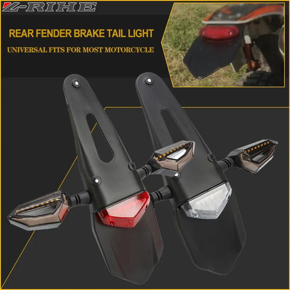 Universal For KAWASAKI KX65 KX80 KX85 KX125 KX250 KX250F KX450F KLX450R Motocross DirtBike Rear Fender Brake LED Stop Tail Light