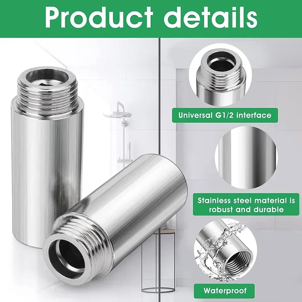 

10-60mm Shower Head Extension Pipe Stainless Steel Shower Extensio Bathroom Faucet Extender Bathroom Accessories
