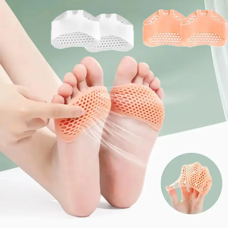 2/6 stücke Silikon Mittelfuß Pads Toe Separator Schmerzen Relief Fuß Pads Orthesen Fuß Massage Einlegesohlen Vorfuß Socken Fuß Pflege werkzeug – Detail 1