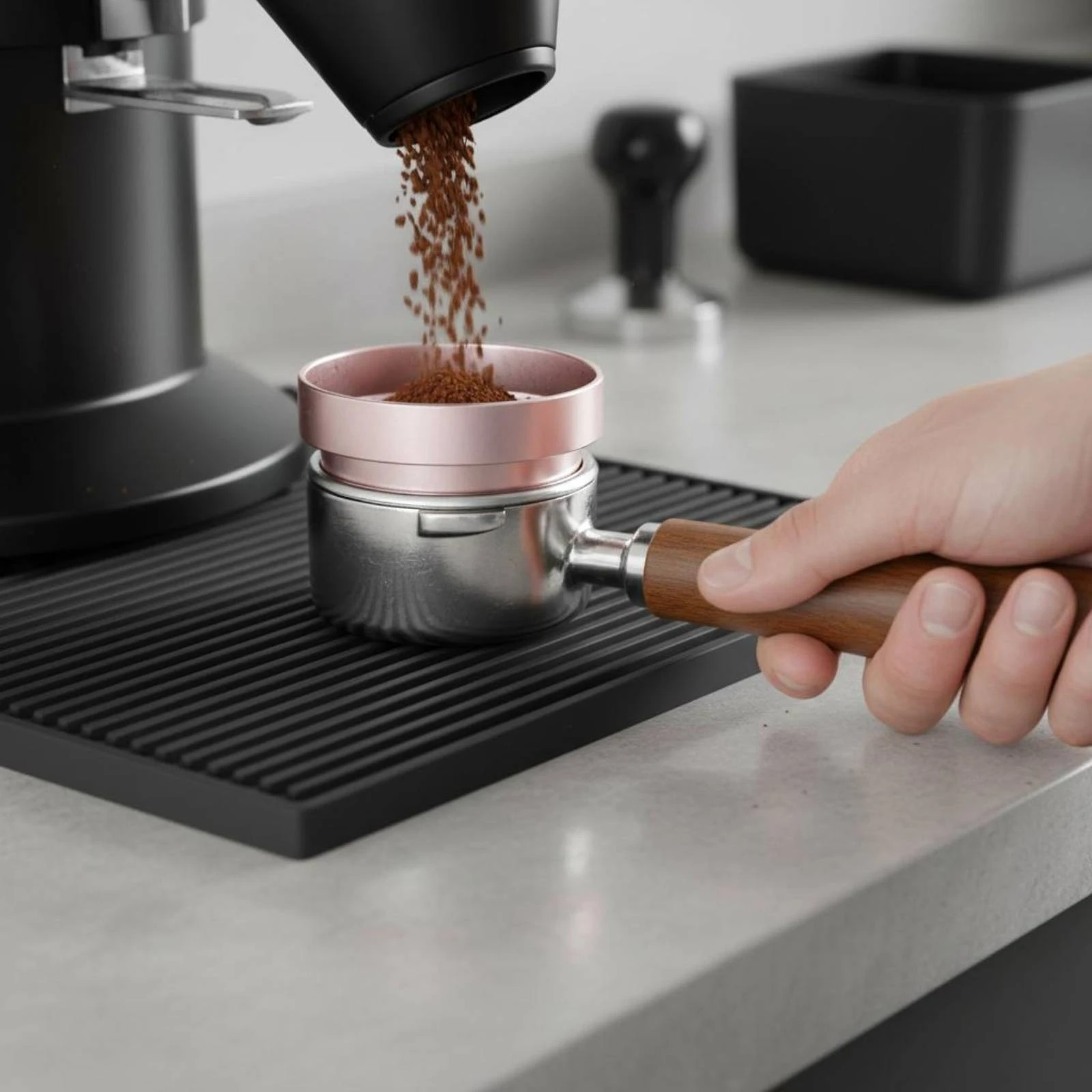 Adhesive Espresso Dosing Collar Food Grade 58mm Coffee Dosing Funnel Portafilter Funnel for Baristas
