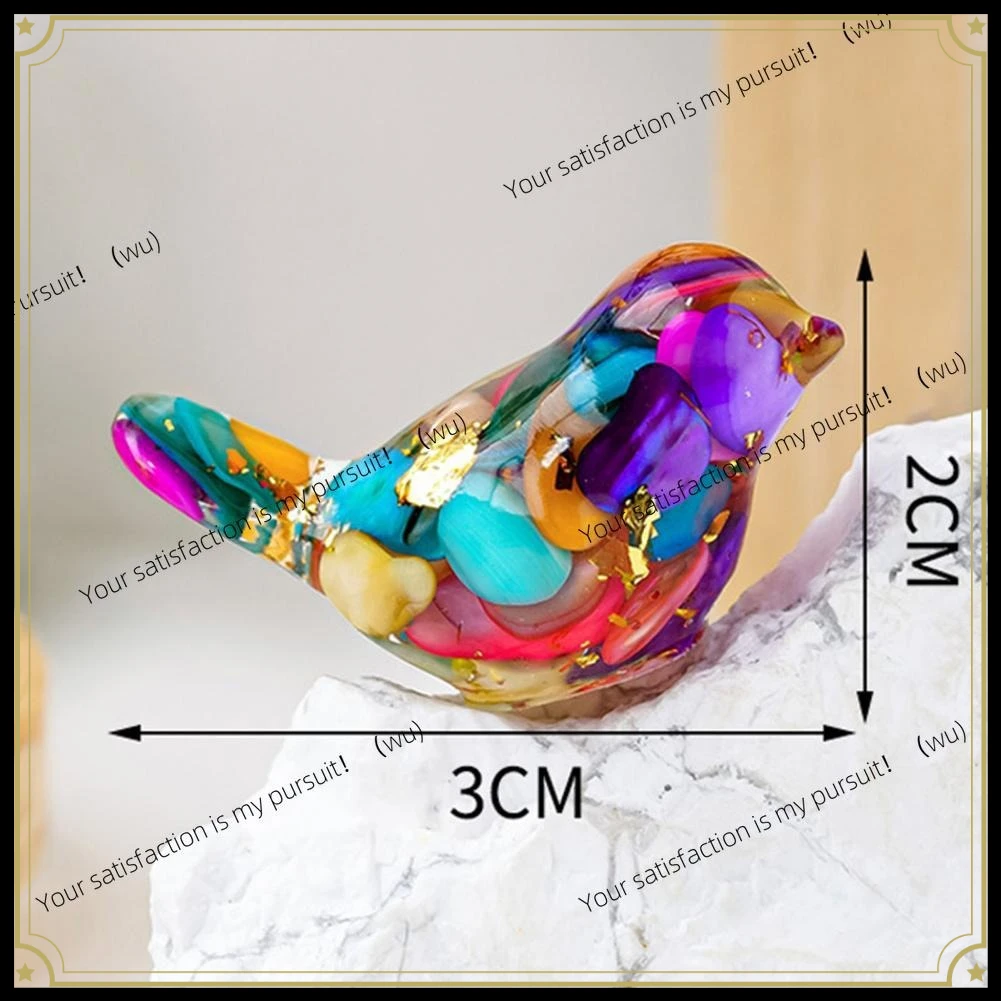 ZOCI-Natural stone colorful bird statue, home desk decoration