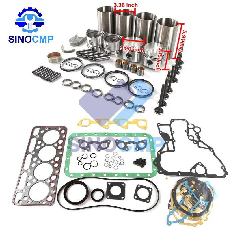 V1702 V1702B V1702T Engine Rebuild Kit For Kubota KH90 Bobcat 743 733 Excavator