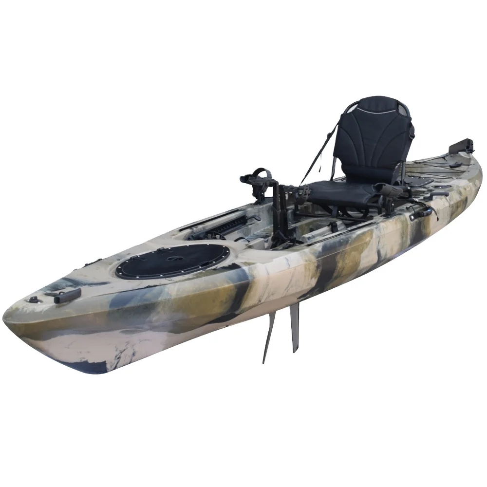 Sit On Top Fishing Kayak Wear Resistant Hull With Pedal Drive Rudder System For Sea Lake Angling