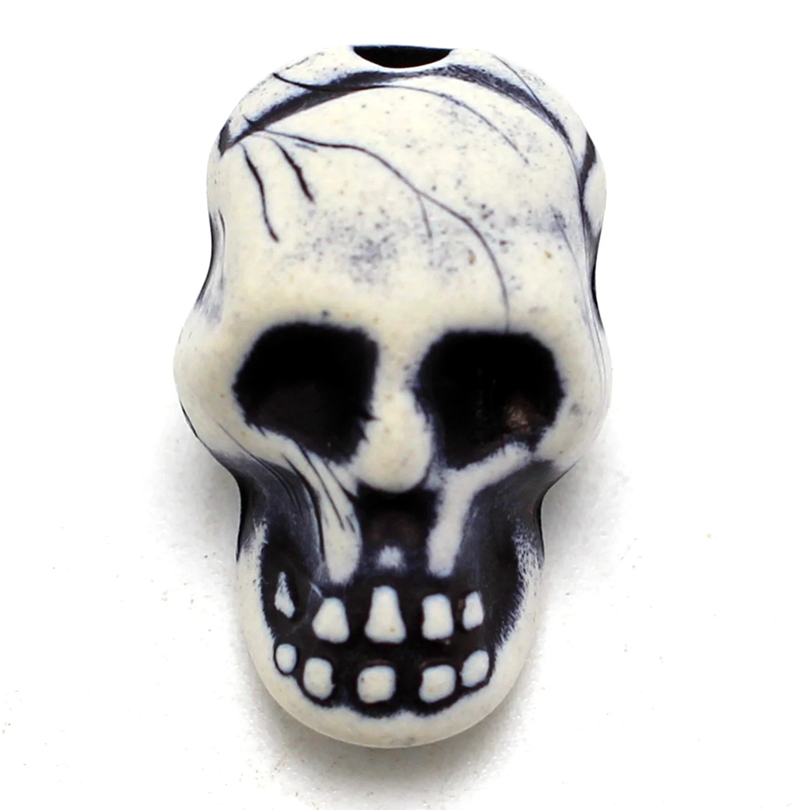 25 White Acrylic Halloween Gothic Skeleton Skull Beads 21X13mm