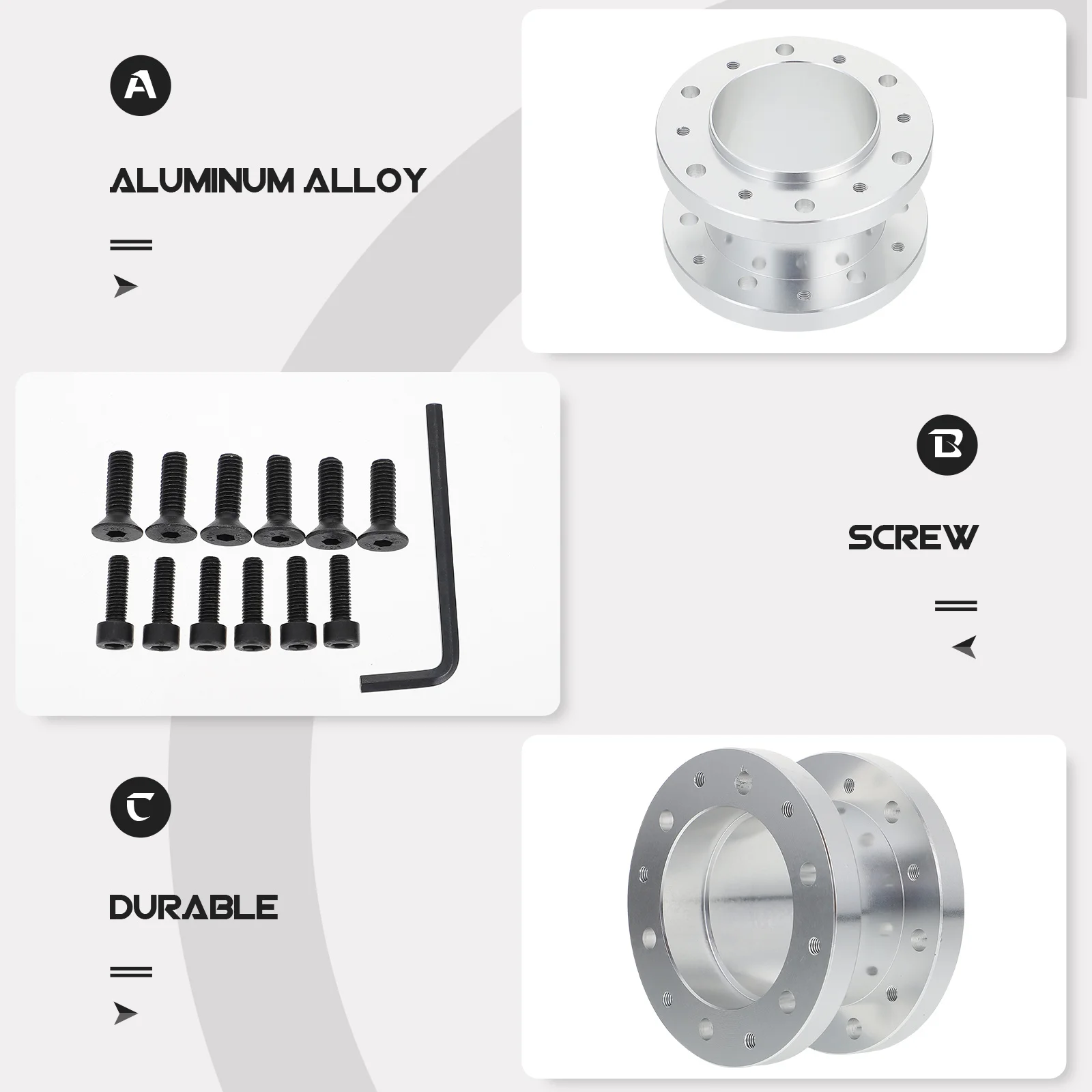 

1 set 1 Set Wheel Hub Spacer Kit Wheel Spacer Universal Aluminum Alloy Height Adjustable For Car Auto Steering Hub Adapter Kit