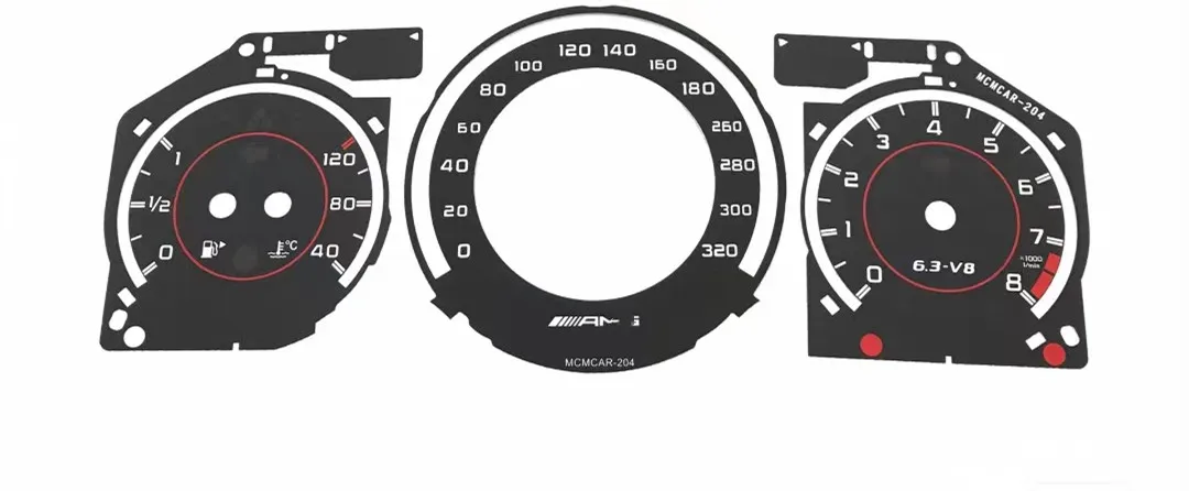 Gauge Overlay Facelift For Mercedes w204 AMG v8 6.3 Instrument Cluster Speedo Dial Faces 320KM/H