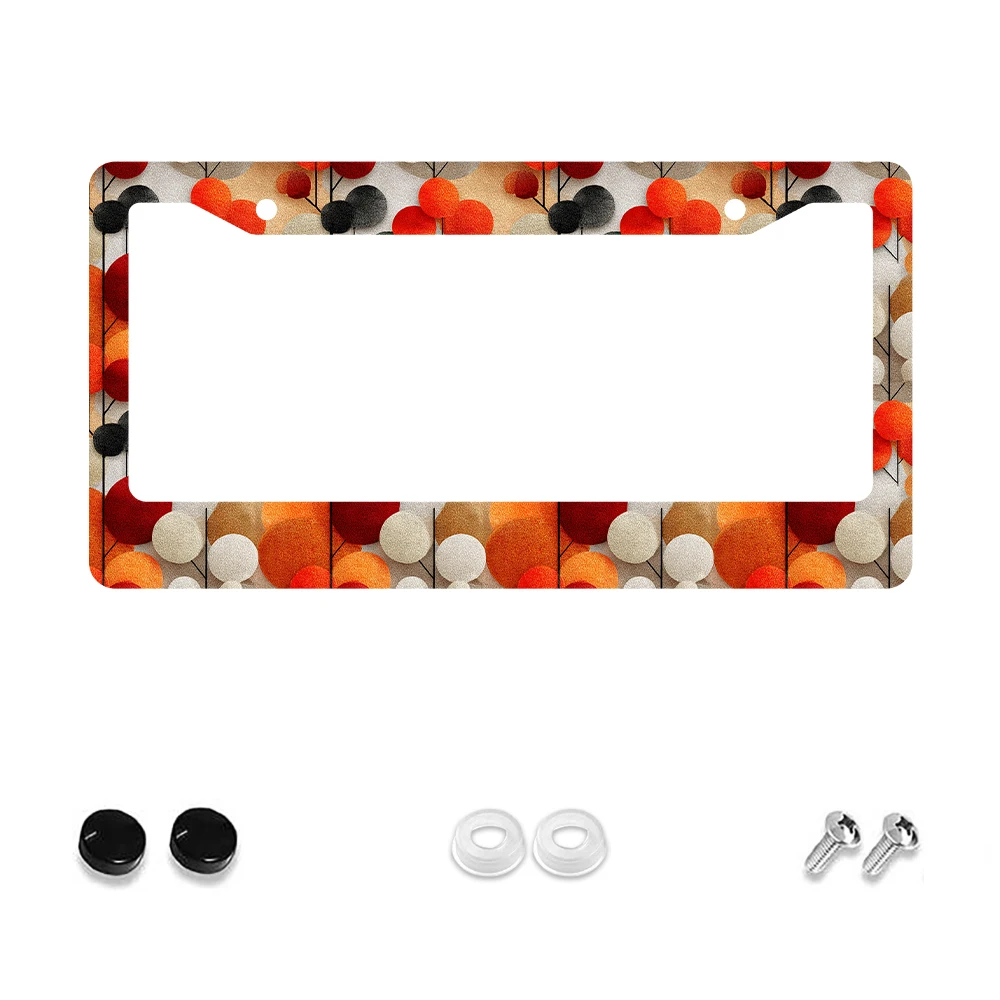 

1 шт., рамка номерного знака с 2 отверстиями в стиле ретро, цветной круглый узор, алюминиевый материал, 6x12 дюймов, с комплектом винтов, винтажная новинка C