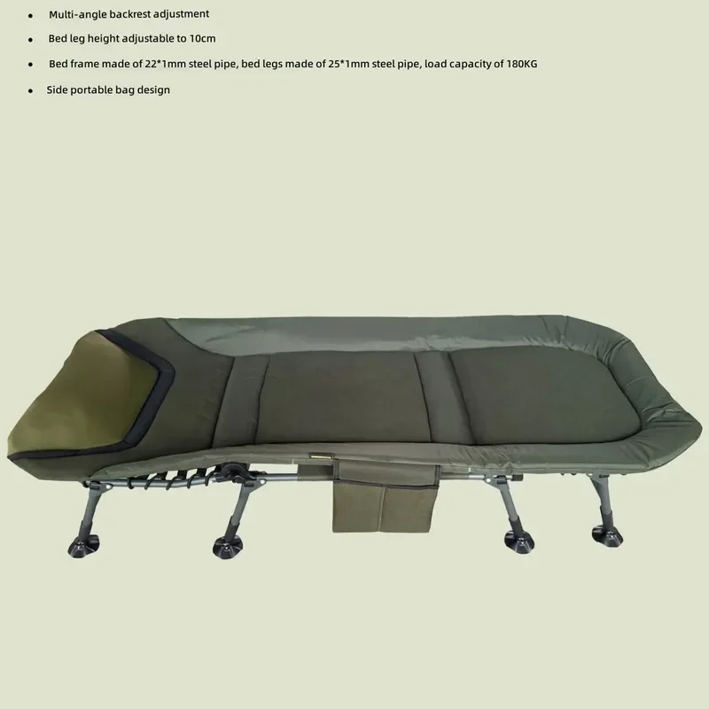 for European All-Terrain Folding Bed Adjustable Height Oversized Nap Bed for Home Outdoor Use