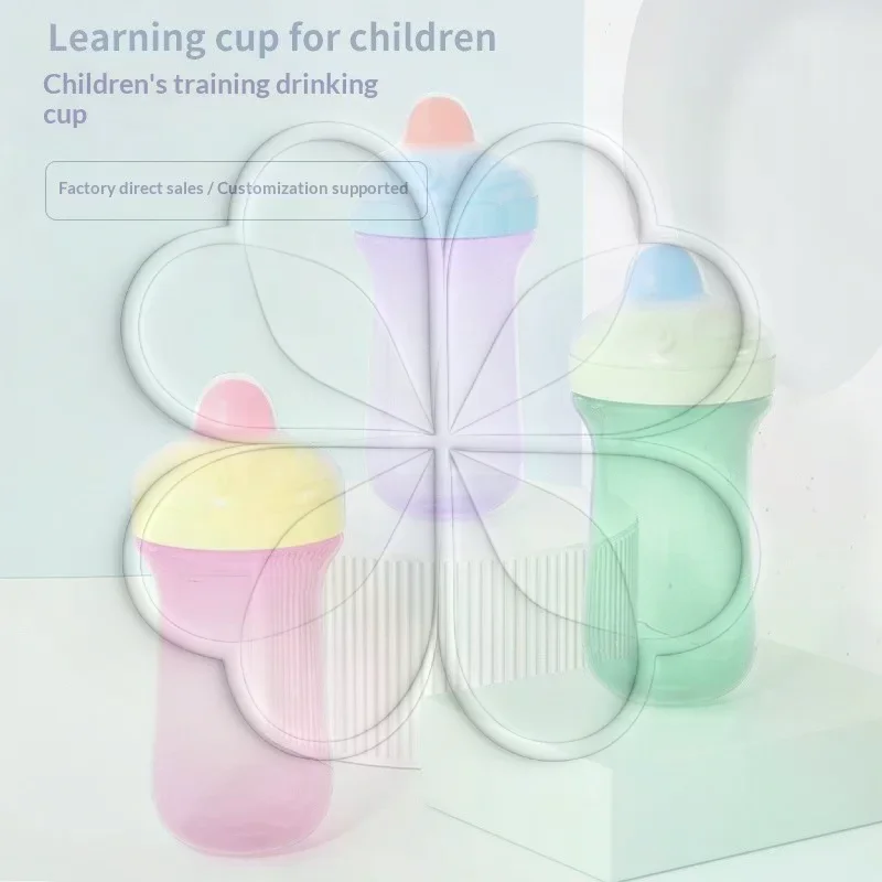 Baby Transition Spout Cup 300ml BPA-Free Wide Mouth Learning Drinking Cup for Toddlers 12+ Months