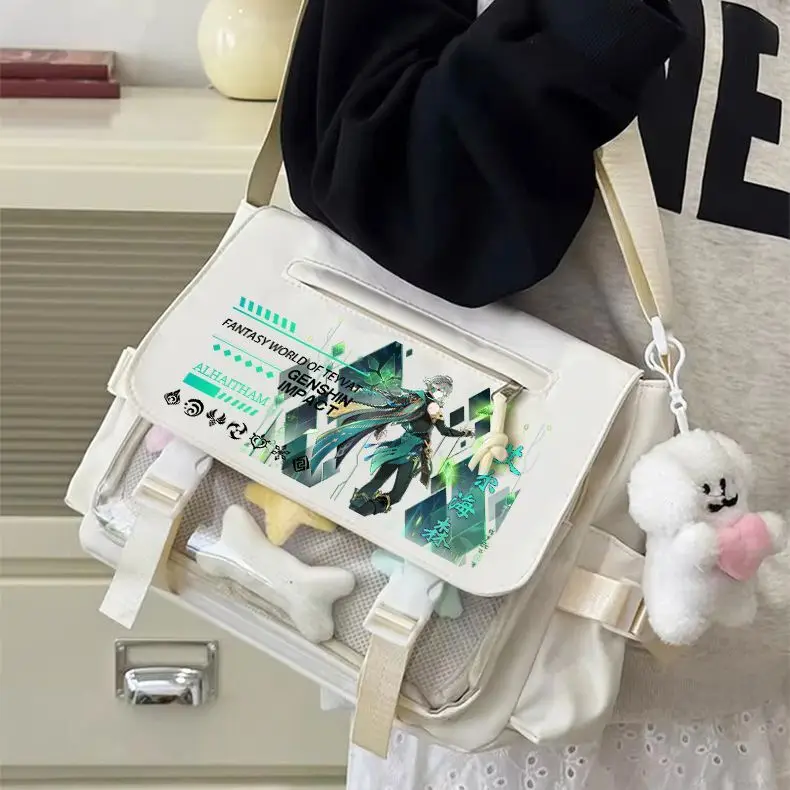 

Genshin Impact Merchandise Large Capacity Transparent Pain Scaramouche Yae Miko Anime Badge Chest Single Shoulder Crossbody