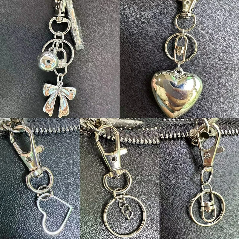 1 Stuks Y 2K Liefde Hart Boog Sleutelhanger Koreaanse Zilveren Kleur Metalen Sleutelhanger Meisjes Tas Hanger Auto Sleutelhanger Accessoires