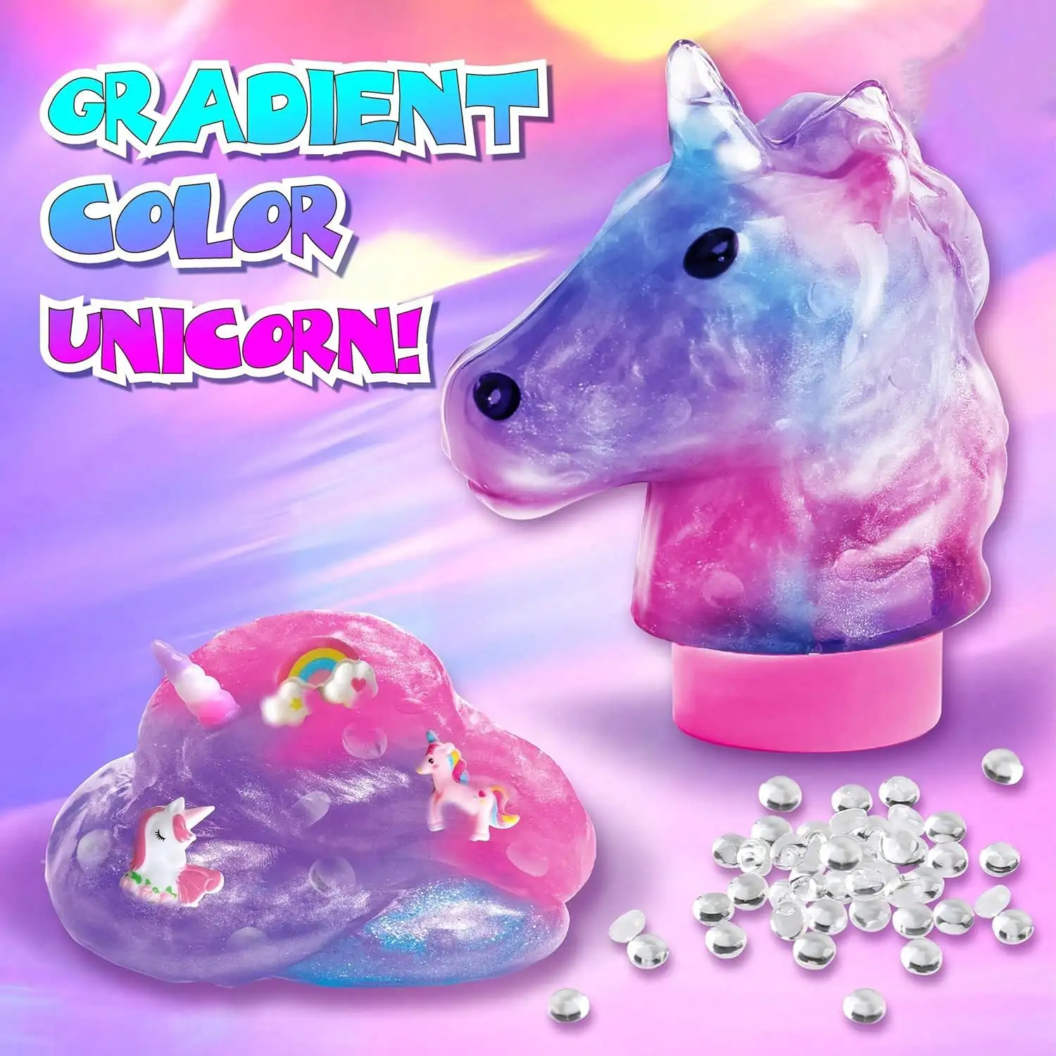 1 Box Cute Girl Unicorn Slime Toy Set DIY Handmade Toy Set, Great Gift For Girls, Fluffy Unicorn Slime Glue Set, Cloud Clay Gift
