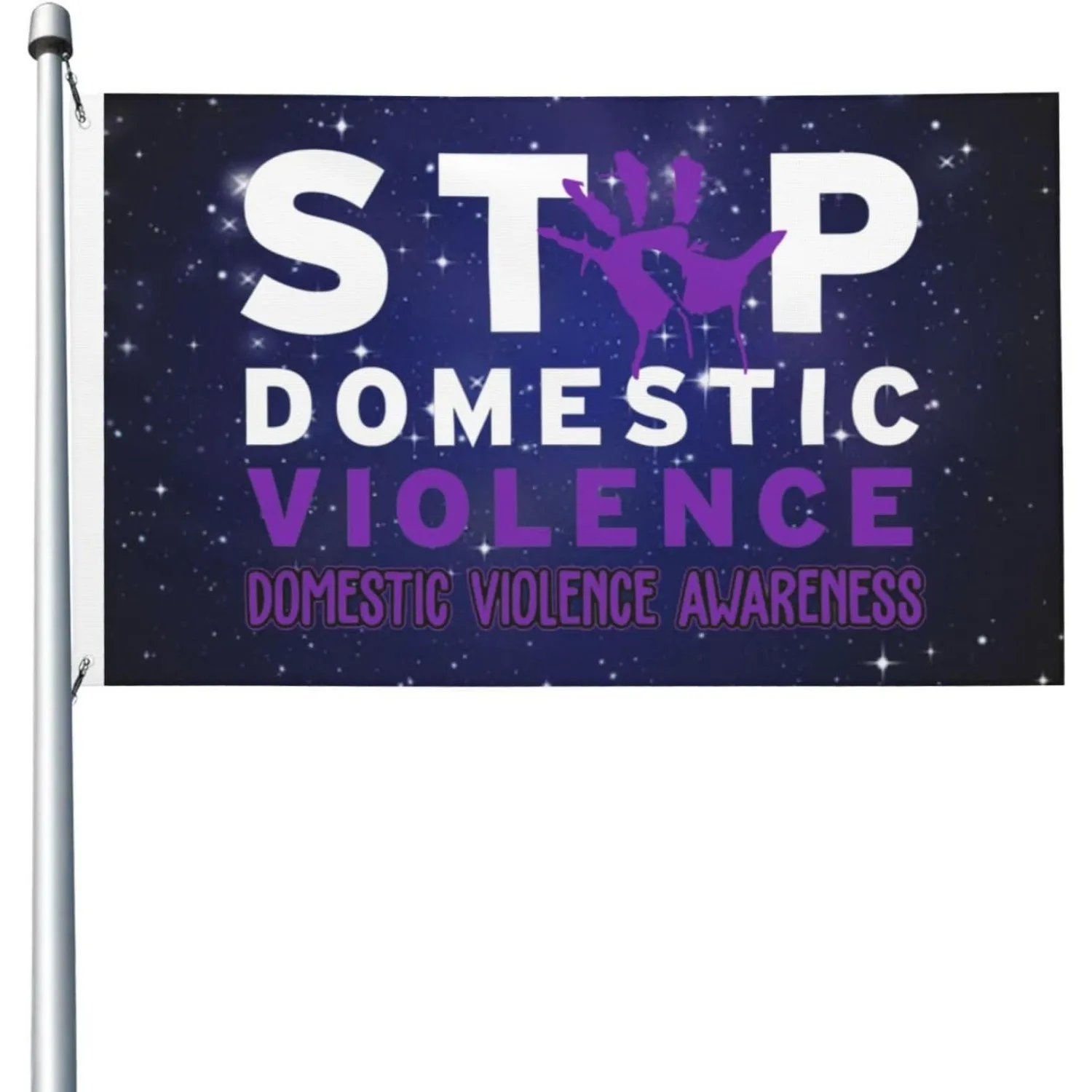 Stop Domestic Violence Flag 3x5 Feet Durable Fade-Resistant Single-Sided Outdoor Banner